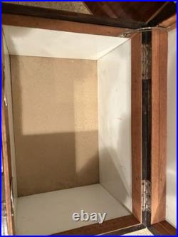 Vintage Milk Glass Lined Wooden Humidor Box As Is