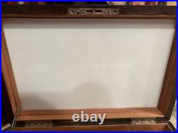Vintage Milk Glass Lined Wooden Humidor Box As Is