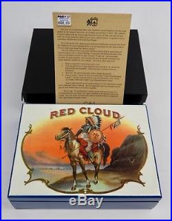 Vintage NOS Colibri Cigar Humidor Wooden Box Red Cloud Indian Chief with Box New