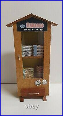 Vintage Novelty Handmade Diorama Humidor Cigar Box Tobacco Advertising