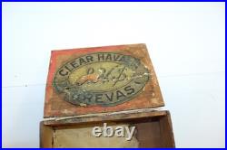 Vintage Old Cigar Box Wood Clear Havana Brevas Gems JHP 11th District Ohio