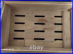 Vintage Por Larranaga El Leon Wooden Cigar Chest Humidor Empty Storage Box large
