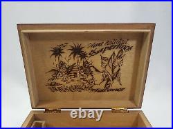 Vintage Rare Monte Cristo Habana Humidor Cedar Box Inlay Art Superkings