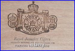 Vintage Royal Jamaica Cigars Inlaid Wood Cigar Tobacco Humidor Lock Box With Keys
