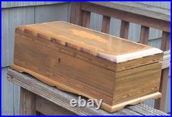 Vintage Royal Jamaica Cigars Inlaid Wood Cigar Tobacco Humidor Lock Box With Keys