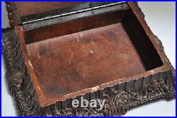 Vintage SYROCO WOOD Cigar Humidor trinket vanity dresser box chest -12X10X3