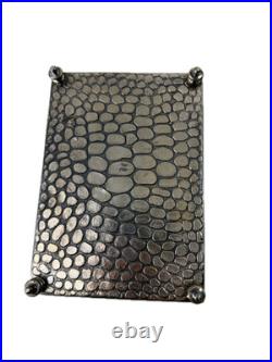 Vintage Silver-Plated Embossed Relief Cigar / Humidor Box, Footed, Velvet Lined