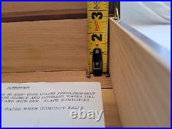 Vintage Spanish Cedar Cigar Humidor Box With Glass Hygrometer and Humidifier