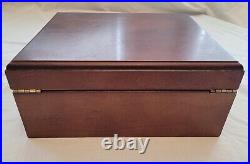 Vintage Spanish Cedar Cigar Humidor Box With Glass Hygrometer and Humidifier