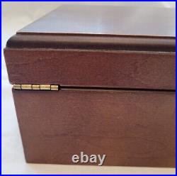 Vintage Spanish Cedar Cigar Humidor Box With Glass Hygrometer and Humidifier