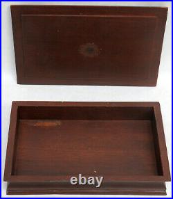 Vintage Sterling Silver Top & Wood 8 X 5 Cigar Humidor Box