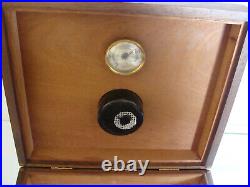 Vintage Tobacco Cigar Wood Humidor Box with Hygrometer and Sponge Humidifier