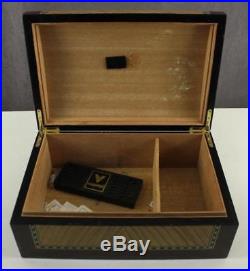 Vintage Tobacco Wood Lacquered Cigar Humidor FLAMENCO LAS PALMAS Box