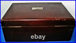 Vintage Unbranded Wood Cigar Humidor Box with Key