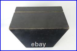 Vintage Used Wood Box Cigar Humidor Black Rectangular Chest Temperature Control