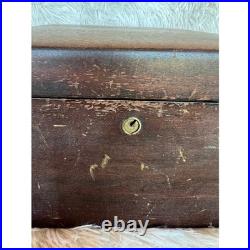 Vintage Walnut Tabletop Cigar Tobacco Humidor Box Humidifier Wood Case MCM