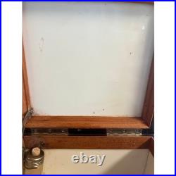 Vintage Walnut Tabletop Cigar Tobacco Humidor Box Humidifier Wood Case MCM