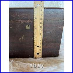 Vintage Walnut Tabletop Cigar Tobacco Humidor Box Humidifier Wood Case MCM