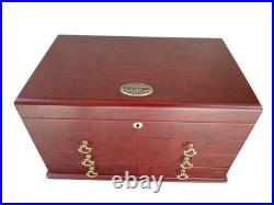 Vintage Windsor Large Humidor Cigar Box Cherry Wood 1915 Thompson