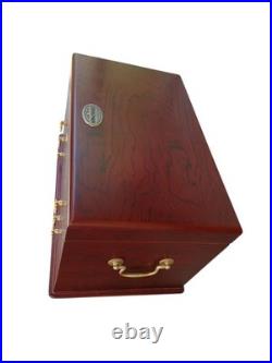 Vintage Windsor Large Humidor Cigar Box Cherry Wood 1915 Thompson