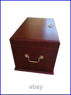 Vintage Windsor Large Humidor Cigar Box Cherry Wood 1915 Thompson