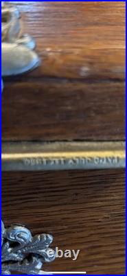 Vintage Wood Cigar Box Humidor with Metal Liner & Antique Silverplate Filigree