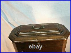 Vintage Wood Humidor Stand With Drawer, Sewing Box Stand Mid Century Wood Side