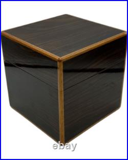 Vintage Wood Wooden Cigar Humidor Box 6.5 x 7H