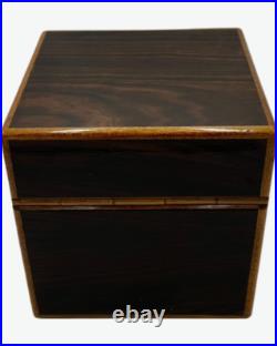 Vintage Wood Wooden Cigar Humidor Box 6.5 x 7H