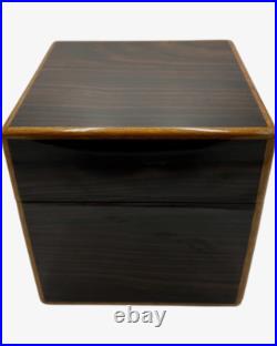 Vintage Wood Wooden Cigar Humidor Box 6.5 x 7H