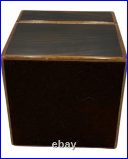 Vintage Wood Wooden Cigar Humidor Box 6.5 x 7H