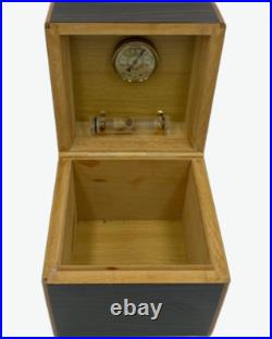 Vintage Wood Wooden Cigar Humidor Box 6.5 x 7H