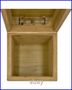 Vintage Wood Wooden Cigar Humidor Box 6.5 x 7H