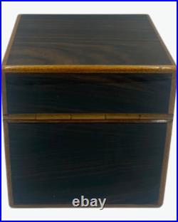 Vintage Wood Wooden Cigar Humidor Box 6.5 x 7H