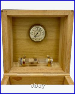 Vintage Wood Wooden Cigar Humidor Box 6.5 x 7H