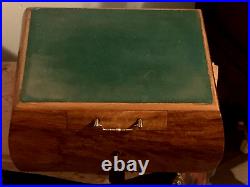 Vintage Wooden Cigar Box with Humidor and lower drawer, Metal Latch