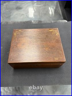 Vintage Wooden Humidor with Key Early 20th Century Cigar Box