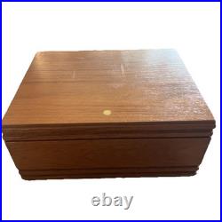 Vintage cigar humidor wood box Savinelli 1876