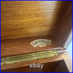 Vintage cigar humidor wood box Savinelli 1876