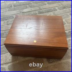 Vintage cigar humidor wood box Savinelli 1876