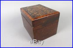 Vintage inlaid wood cigar box, german antique 1880`s