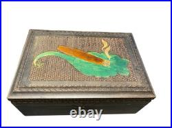 Vintage wooden cigar box humidor As Is
