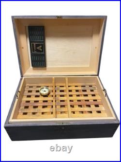 Vintage wooden cigar box humidor As Is