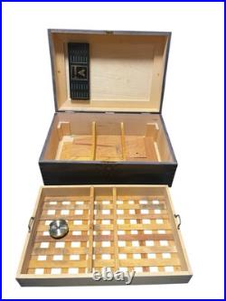 Vintage wooden cigar box humidor As Is