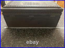 Vintage wooden cigar box humidor As Is