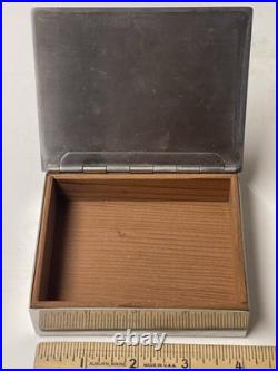 Vtg 1950s United States Steel USS Metal Humidor Cigar Wood Box Holder Case Desk