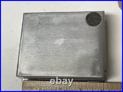 Vtg 1950s United States Steel USS Metal Humidor Cigar Wood Box Holder Case Desk