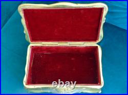 Vtg ART NOUVEAU Repousse Nude CIGAR HUMIDOR Casket Ornate Gold BOX JENNINGS JB