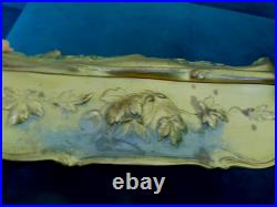 Vtg ART NOUVEAU Repousse Nude CIGAR HUMIDOR Casket Ornate Gold BOX JENNINGS JB
