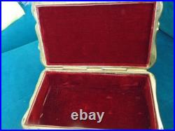Vtg ART NOUVEAU Repousse Nude CIGAR HUMIDOR Casket Ornate Gold BOX JENNINGS JB